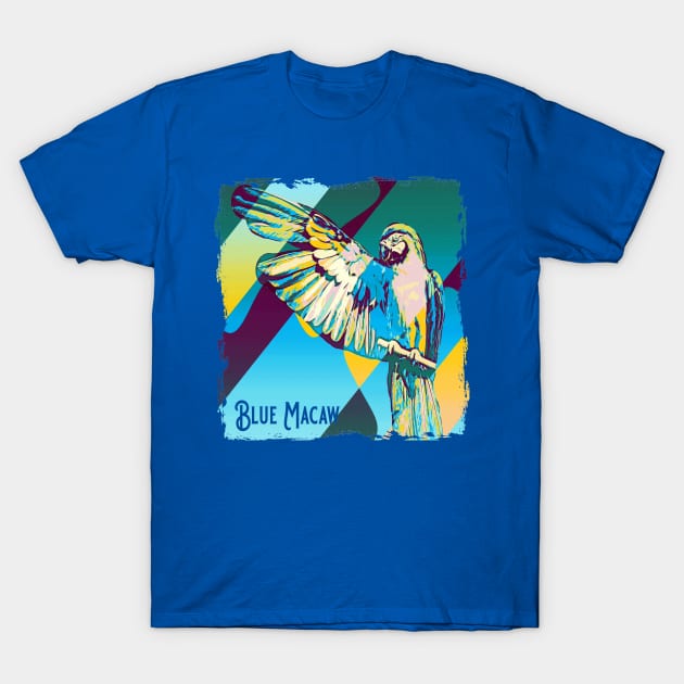 Blue Yellow Macaw T-Shirt by SpottydoggCreatives